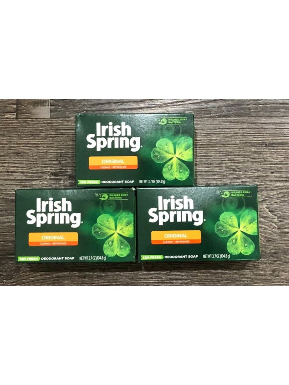 Irish Spring Original Deodorant 3.7 Oz Bar Soap LOT OF 3